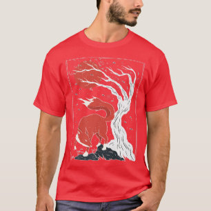 Träd Foxes Forests Wildlife NightT-Shirt T Shirt