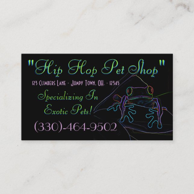 Träd Frog Affärskort Exempel 4 Visitkort (Framsida)