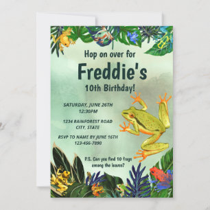 Träd Frog Birthday-inbjudan Inbjudningar