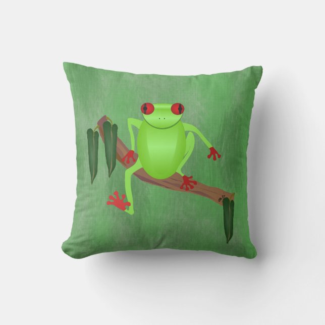 Träd Frog Dekorativ kudde (Framsida)