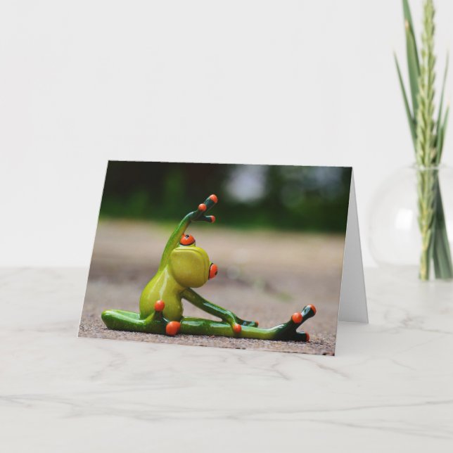 Träd Frog gör Yoga Funny Card Kort (Framsida)