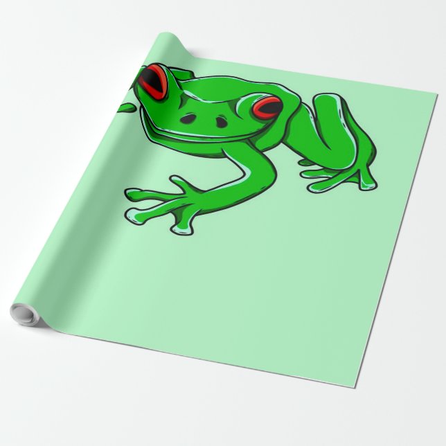 Träd Frog Grönt Amphibian Frog Vild Animal Lover Presentpapper (Utrullad)