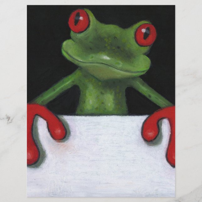 TRÄD FROG HOLDING SIGN: DU PLOCKOR ORD (Framsida)