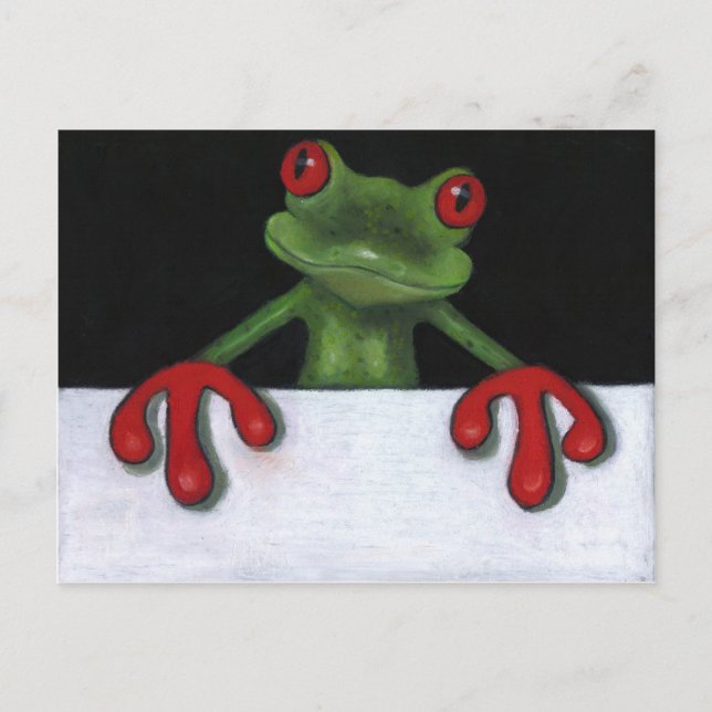 TRÄD FROG HOLDING SIGN: DU PLOCKOR UTFORMNING VYKORT (Framsida)