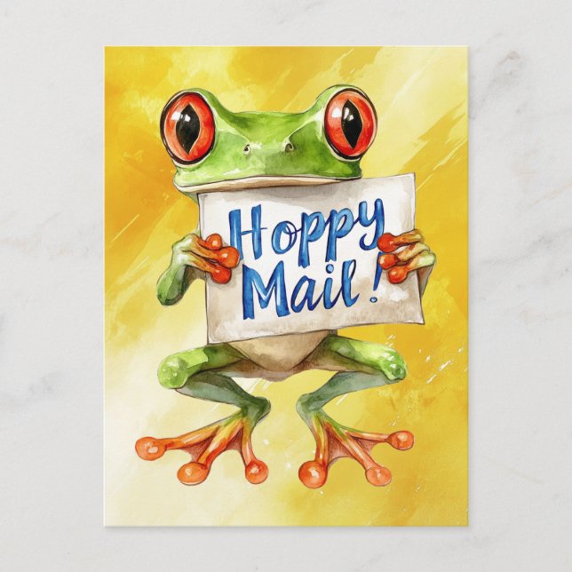 Träd Frog Hoppy Mail! - vykort (Framsida)