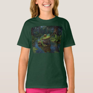 Träd Frog i Pond Wildlife Scene T Shirt