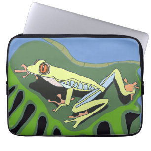 Träd Frog på löv Laptop Fodral
