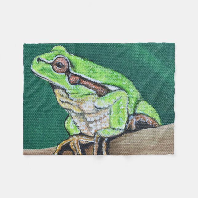 Träd Frog Painting Fleecefilt (Framsidan (Horisontell))