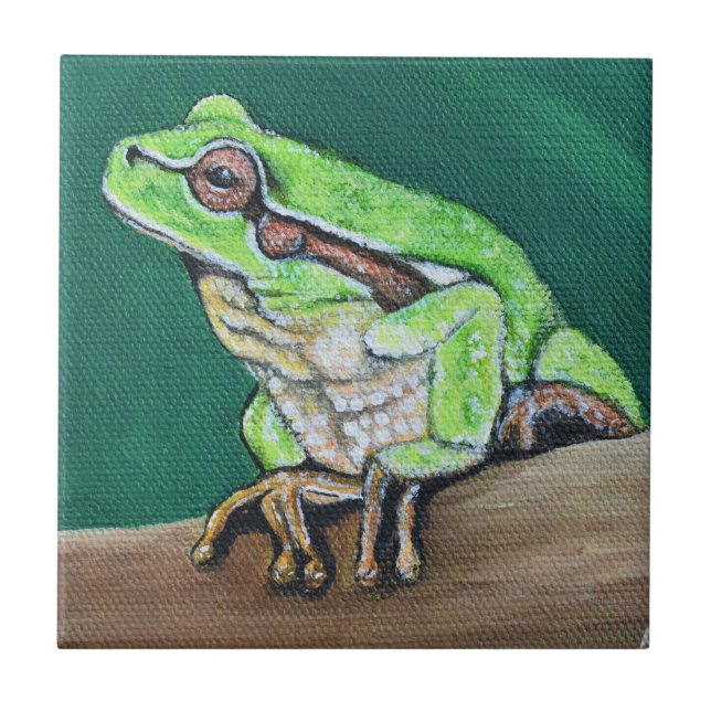 Träd Frog Painting Kakelplatta (Framsidan)