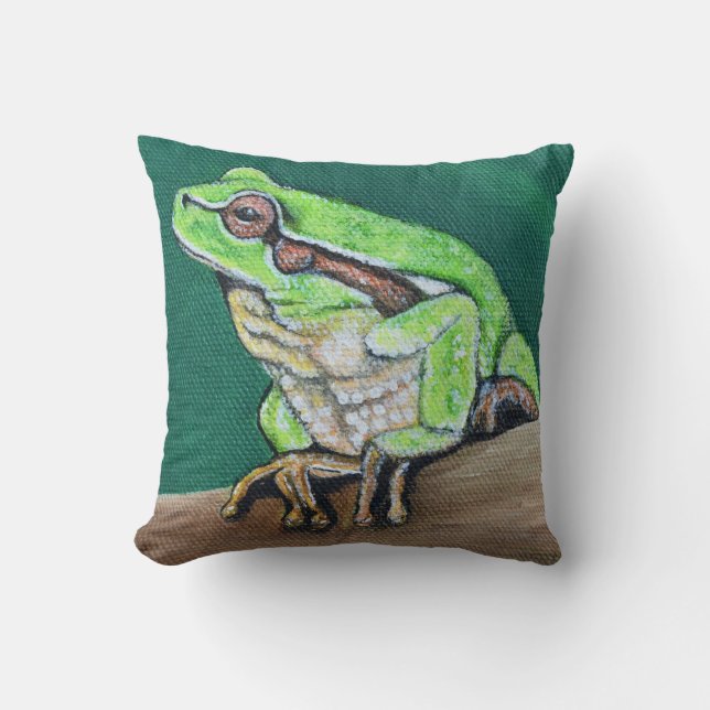 Träd Frog Painting Kudde (Framsida)