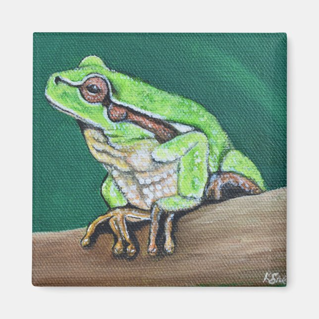 Träd Frog Painting Magnet (Framsidan)