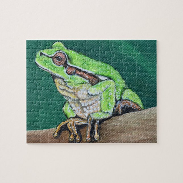 Träd Frog Painting Pussel (Horisontell)