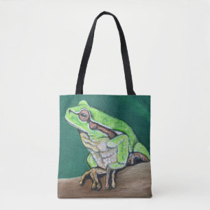 Träd Frog Painting Tygkasse