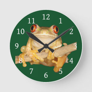 Träd Frog Rund Klocka