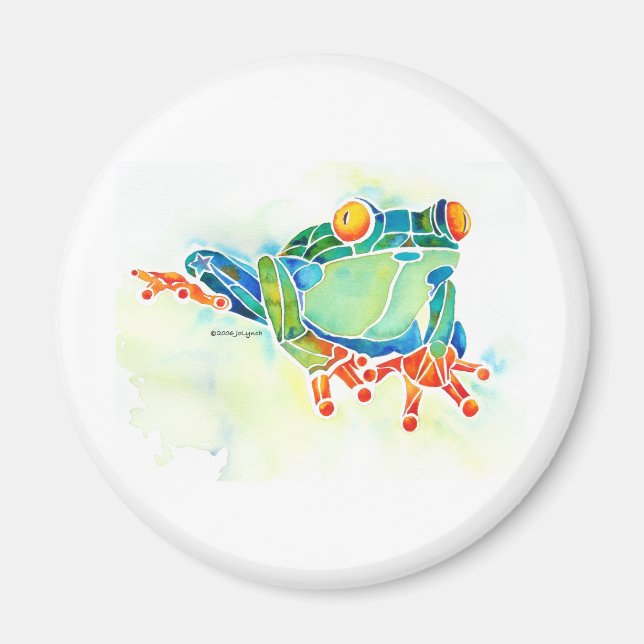 Träd Frog Whimsical Grönt Magnet (Framsidan)