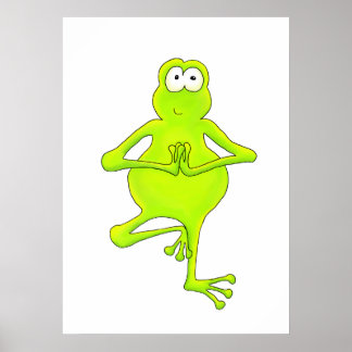 Träd Frog Yoga Träd Pose Art-utskrift Poster