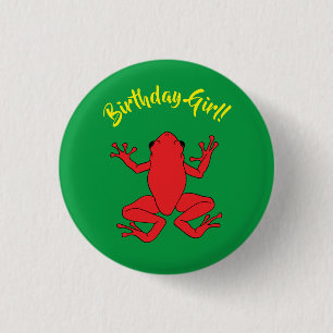 Träd Frogs Barns födelsedag Cute Knapp