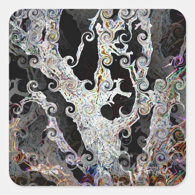 TRÄD FYRKANTIGT KLISTERMÄRKE (Framsida)