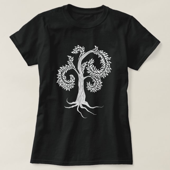 träd genom abbey fostra tee shirt (Design framsida)
