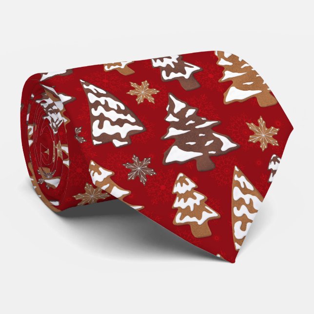 Träd Gingerbröd Cookies Red jul Slips (Rullad)