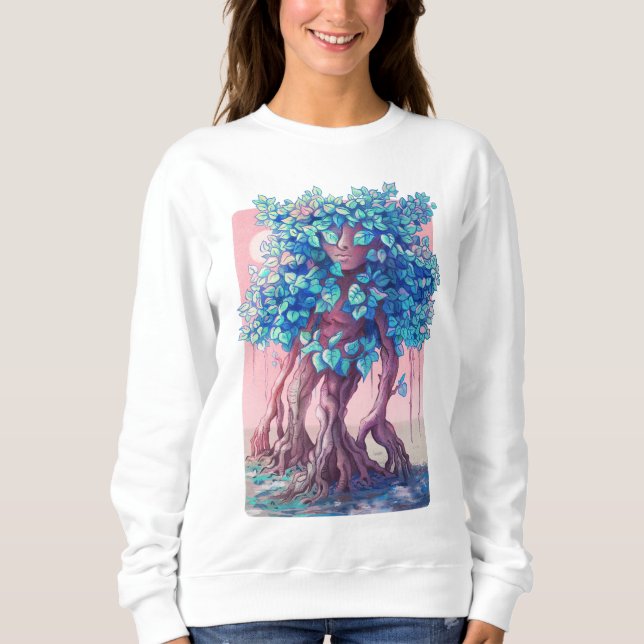 Träd Girl Surreal T Shirt (Framsida)