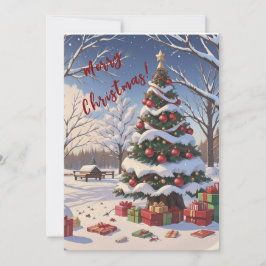 Träd glöd och Presenter Julkort