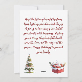 Träd glöd och Presenter Julkort