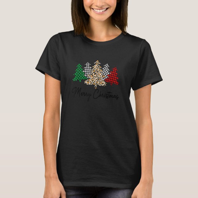 Träd God jul Leopard Skriv ut Buffalo Play M T Shirt (Framsida)