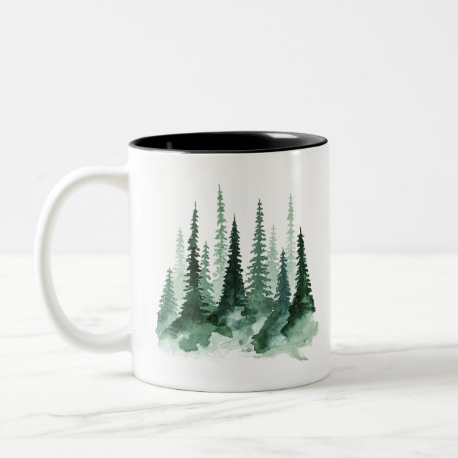 träd, gräs-skog Två-Tonad mugg (Vänster)