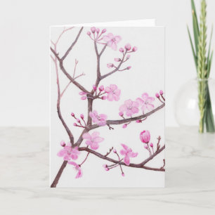 Träd gren blomstrar med rosa blommor i vår helgkort