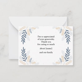 Träd Gren med Löv efter ett rent tack Anteckningskort