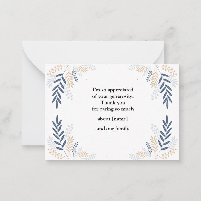 Träd Gren med Löv efter ett rent tack Anteckningskort (Framsida)