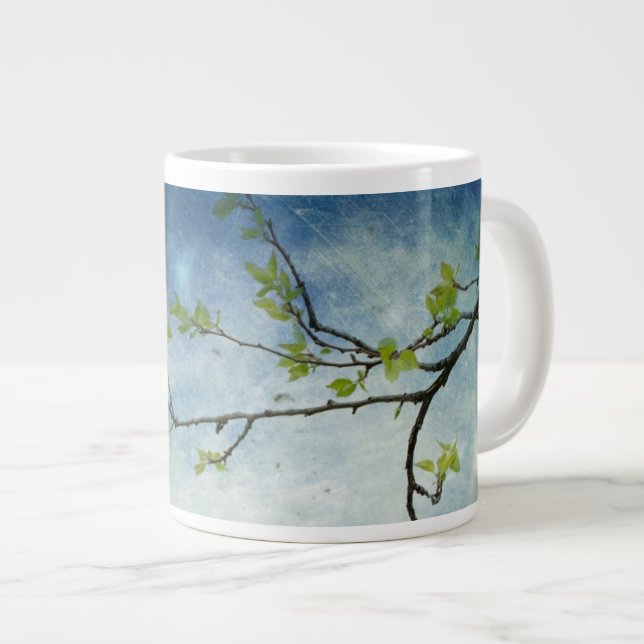 Träd Gren över texturerad Himmel Jumbo Mugg (Framsida höger)
