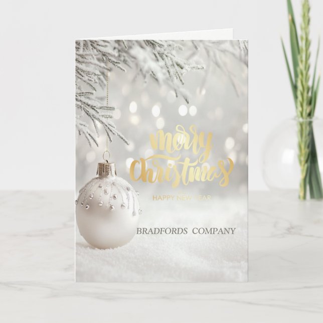 Träd Gren Vita julfirman Boll Helgkort (Framsida)