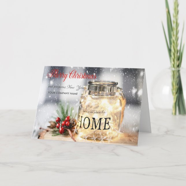 Träd Grenar, Holly Berry Candle Company Hälsning Helgkort (Framsida)