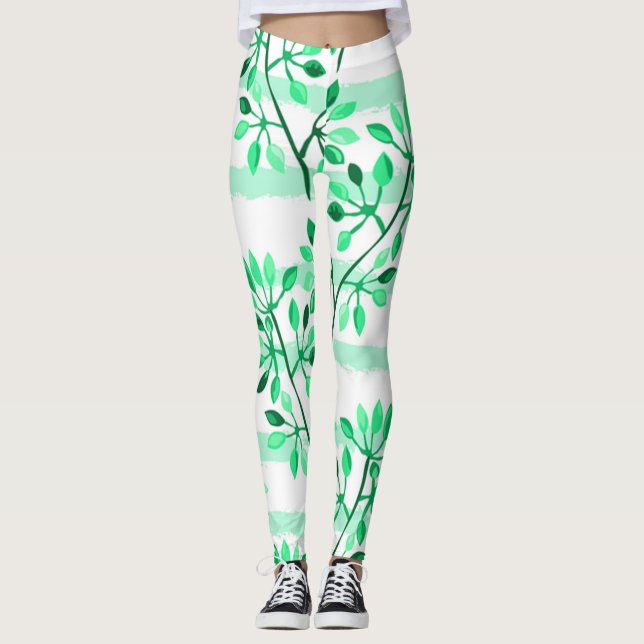 Träd grenar med löv leggings (Framsida)