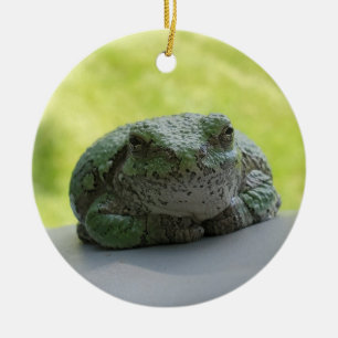 Träd groda julgransprydnad keramik