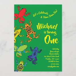 Träd groddar - färgade 1:a födelsedagskallelsen inbjudningar