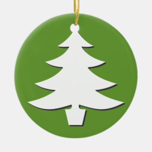 träd - gröna julgransprydnad keramik