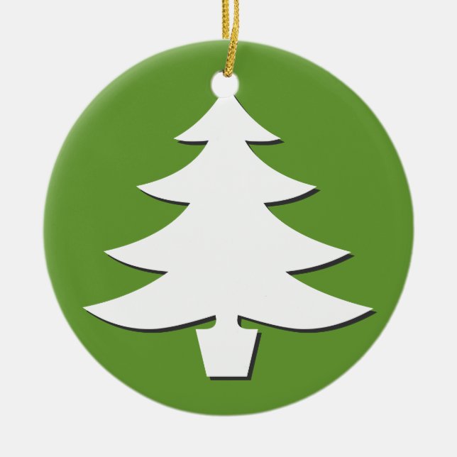 träd - gröna julgransprydnad keramik (Framsidan)