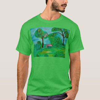 Träd grönt liggande t shirt