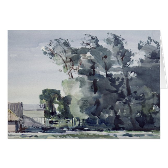 Träd - gryning hälsningskort (Framsidan Horizontal)