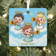 Träd Guardian Änglar spelar trumpeter