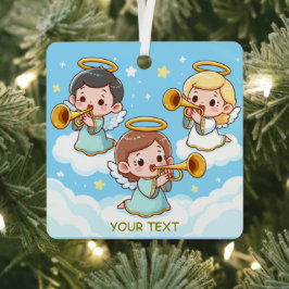 Träd Guardian Änglar spelar trumpeter Julgransdekoration