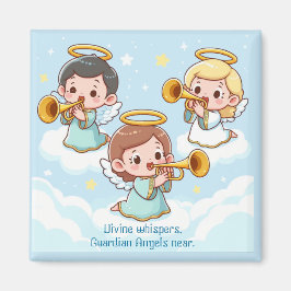 Träd Guardian Änglar spelar trumpeter Magnet