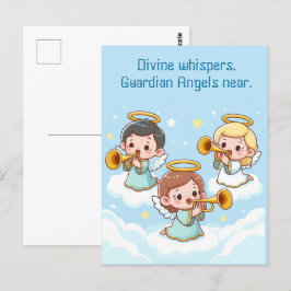 Träd Guardian Änglar spelar trumpeter Vykort