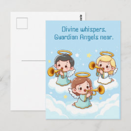 Träd Guardian Änglar spelar trumpeter Vykort