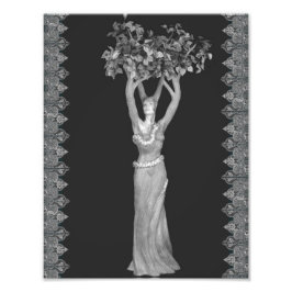 Träd guddess svarta och vita Poster