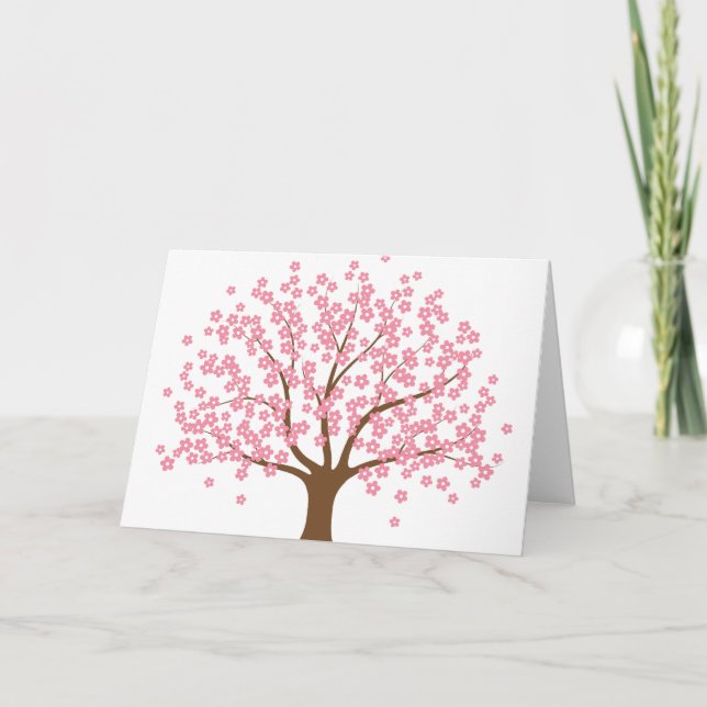 Träd-hälsningskort för vår Blommar Kort (Framsida)