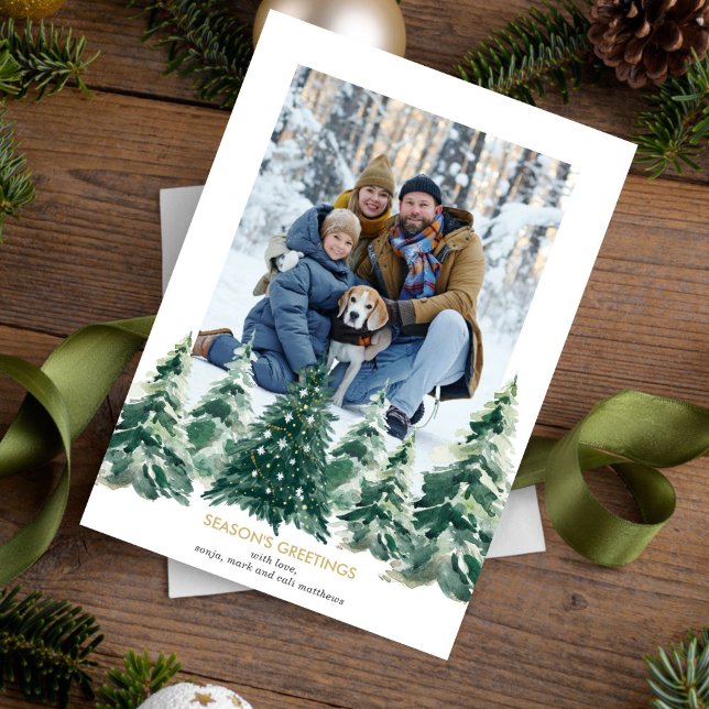 Träd-Helgdag för fotokort Julkort (Skapare uppladdad)